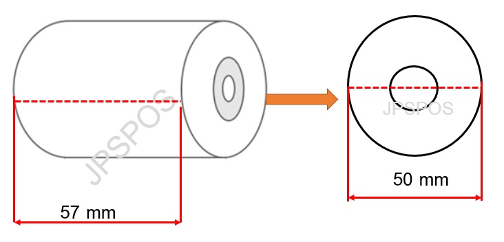 กระดาษใบเสร็จความร้อน SIZE 57mm. x 50mm.