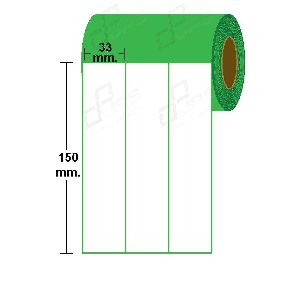 สติ๊กเกอร์กึ่งมันกึ่งด้าน ขนาด 33 mm. x 150 mm.